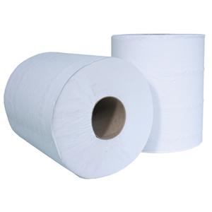 190mmx150m White 2 Ply Centrefeed Paper Wiper Rolls - Case of 6